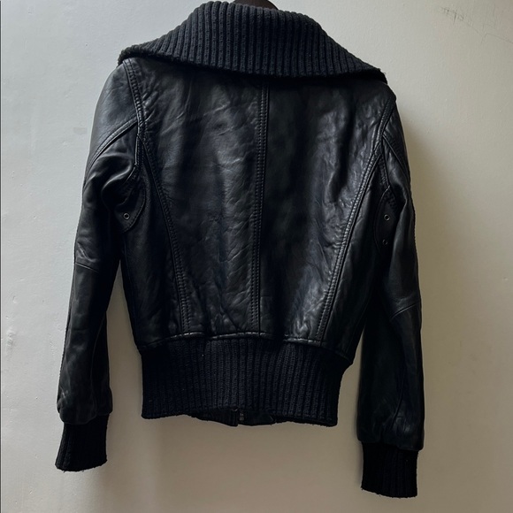 Michael Kors Black Leather Jacket size M - Picture 2 of 9